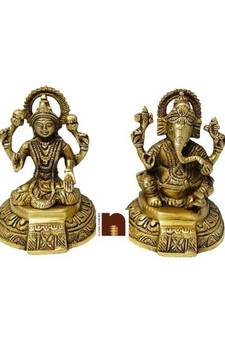  Shri Ganesh Ji Idol In Brass (12 Cms) (1 Pair)