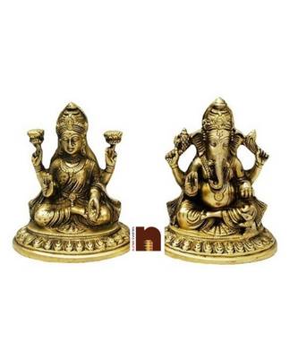  Shri Ganesh Ji Idol In Brass (14 Cms) (1 Pair) 1