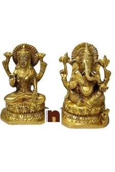  Shri Ganesh Ji Idol In Brass (14 Cms) (1 Pair)