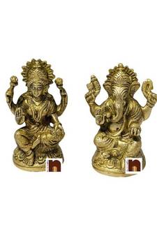 Shri Ganesh Ji Idol In Brass (11 Cms) (1 Pair)