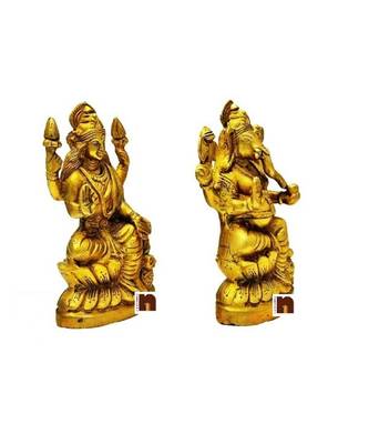 Numeroastro Shri Ganesh Idol - Brass, Multicolor, 16 cm 2