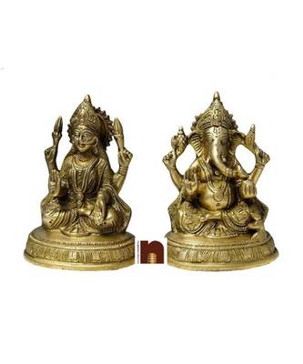  Shri Ganesh Idol In Brass (14 cm) (1 Set) 1