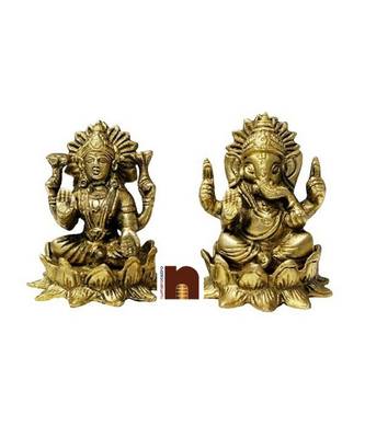  Shri Ganesh Idol In Brass (8 cm) (1 Pair) 1