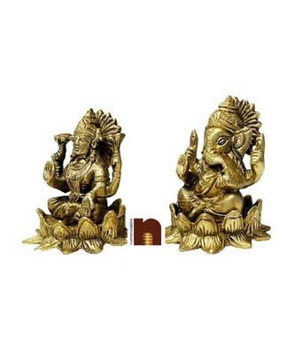  Shri Ganesh Idol In Brass (8 cm) (1 Pair) 2