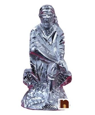 Shri Sai Baba Idol In White Metal (14 Cms) (1 Pc) 1