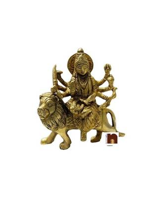 Goddess Durga Idol In Brass (15 Cms) (1 Pc) 1