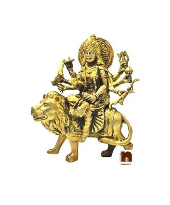 Goddess Durga Idol In Brass (21 Cms) (1 Pc) 1