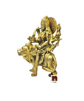 Goddess Durga Idol In Brass (21 Cms) (1 Pc) 2