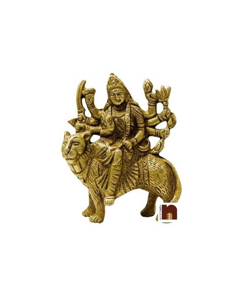 Goddess Durga Idol In Brass (11 cm) (1 Pc)