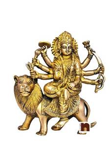 Goddess Durga Idol In Brass (20 Cms) (1 Pc)