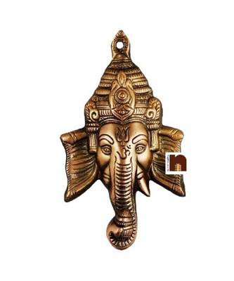 copper lord ganesha face wall hanging 1