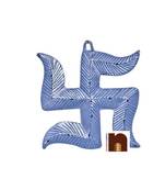Swastik In White Metal Wall Hanging (25 Cms.) (1 Pc)