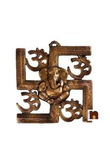 Swastik,Om Lord Ganesha Wall Hanging (30 Cms) (1 Pc)