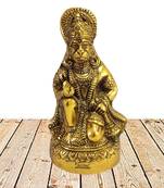 BRIJ HAAT Metal Hanuman Ji Figurine Statue for Home Office Temple and Decoration 15cm Gold