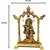 BRIJ HAAT Metal Radha Krishna in Temple Figurine for Home Office Decoration Dcor Gift 19cm Gold