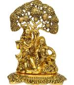 BRIJ HAAT Metal Radha Krishna Under kadam Tree Figurine for Home Office Decoration and Dcor Gift 17cm Gold