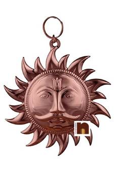 Shri Surya Wall Hanging In Copper - (11 cm) (Small) (1 Pc)