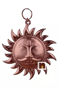 Shri Surya Wall Hanging In Copper - (11 cm) (Small) (1 Pc)