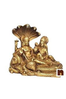  Laxmi Ji Sitting On Sheshnaag In Brass (15 Cms) (1 Pc)