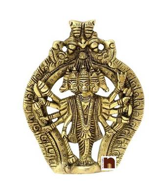 Panchmukhi Hanuman Ji Idol in Brass Wall Hanging (13 Cms) (1 Pc) 1