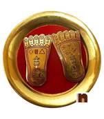Shri Laxmi Charan Paduka In Plate For Laxmi Puja (8 Cms) (1 Pc)