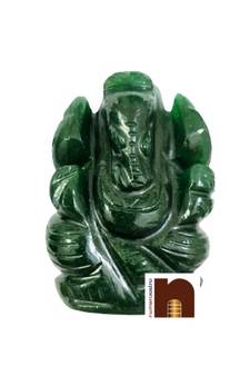 Original Margaj | Green Jade Stone Lord Ganesha | Ganpati Idol (80-90 Gms Approx) (1 Pc)