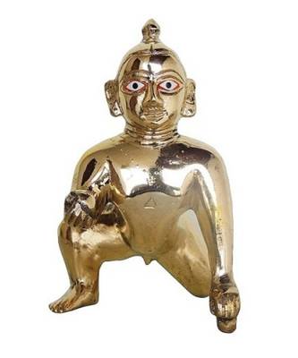Laddu Gopal | Baal Krishna Idol In Brass (10 Cms) (1 Pc) 1