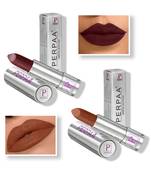 Lipstick  Long Enrich with Vitamin E   Non Drying  Creamy Matte Bullet Lipstick (Pack of 2  Maroon   Rust Brown)
