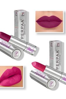 Lipstick  Long Enrich with Vitamin E   Non Drying  Creamy Matte Bullet Lipstick (Pack of 2  Magenta  Pink)