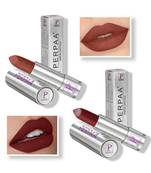Lipstick  Long Enrich with Vitamin E   Non Drying  Creamy Matte Bullet Lipstick (Pack of 2  Peach Nude  Red)