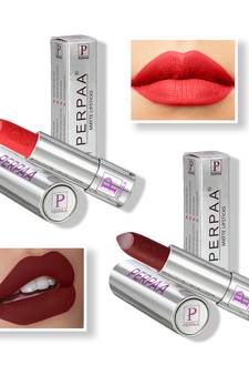 Lipstick  Long Enrich with Vitamin E   Non Drying  Creamy Matte Bullet Lipstick (Pack of 2  Orange  Red)