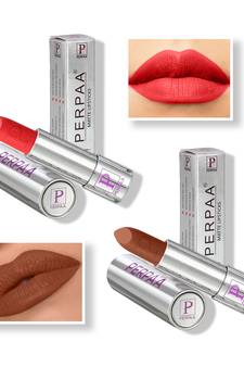 Lipstick  Long Enrich with Vitamin E   Non Drying  Creamy Matte Bullet Lipstick (Pack of 2  Orange  Rust Brown)