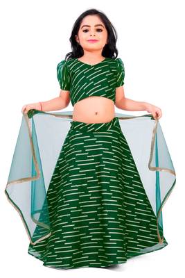 EVERWILLOW Green Party Wear Lehenga choli for girls dress 1