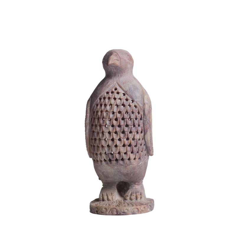 Exploring India Handicraft Penguin Natural Soapstone Showpieces Items Carved Nicely For Home Decoration (Set of 1)