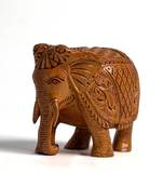 Exploring India Handicraft Wooden Elephant Showpiece Carved with Redwood | Figurine Showpiece For Home Decor (Set of 1)