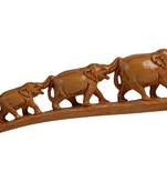 Wooden Elephant Family | 100% Natural Wood Carving Elephant Branch (1.5 Inches Brown