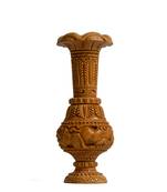 Flower Vase/Pot with Hand Carved Natural Wooden | Flower Pot/Vase ation (6 Inches Brown