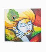 Exploring India Handmade Traditional Krishna Mural | 2D Texture Painting Without Framed For Home Decor(Set of 1)