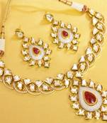 Ruby Kundan And American Diamond Fusion Necklace Set