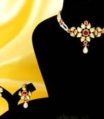 Ruby And Pearl Elegant Choker Necklace Set