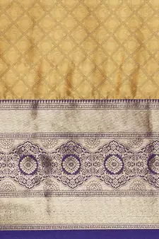 Yellow Woven Cotton Silk Saree With Blouse