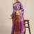 Lavender woven cotton silk saree with blouse