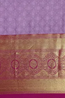Lavender woven cotton silk saree with blouse