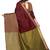 Maroon plain cotton silk saree with blouse