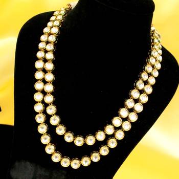 Kundan Meenakari Double Line Necklace Set 2