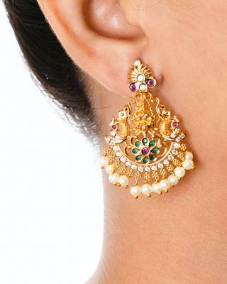 Gold emerald   chandbali 1