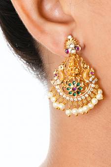 Gold emerald   chandbali