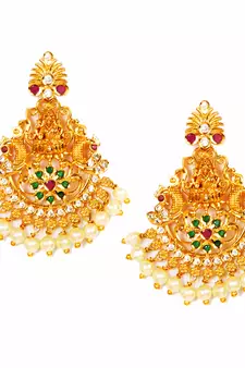 Gold emerald   chandbali