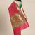 Pink woven banarasi silk saree with blouse
