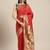 Red woven banarasi silk saree with blouse